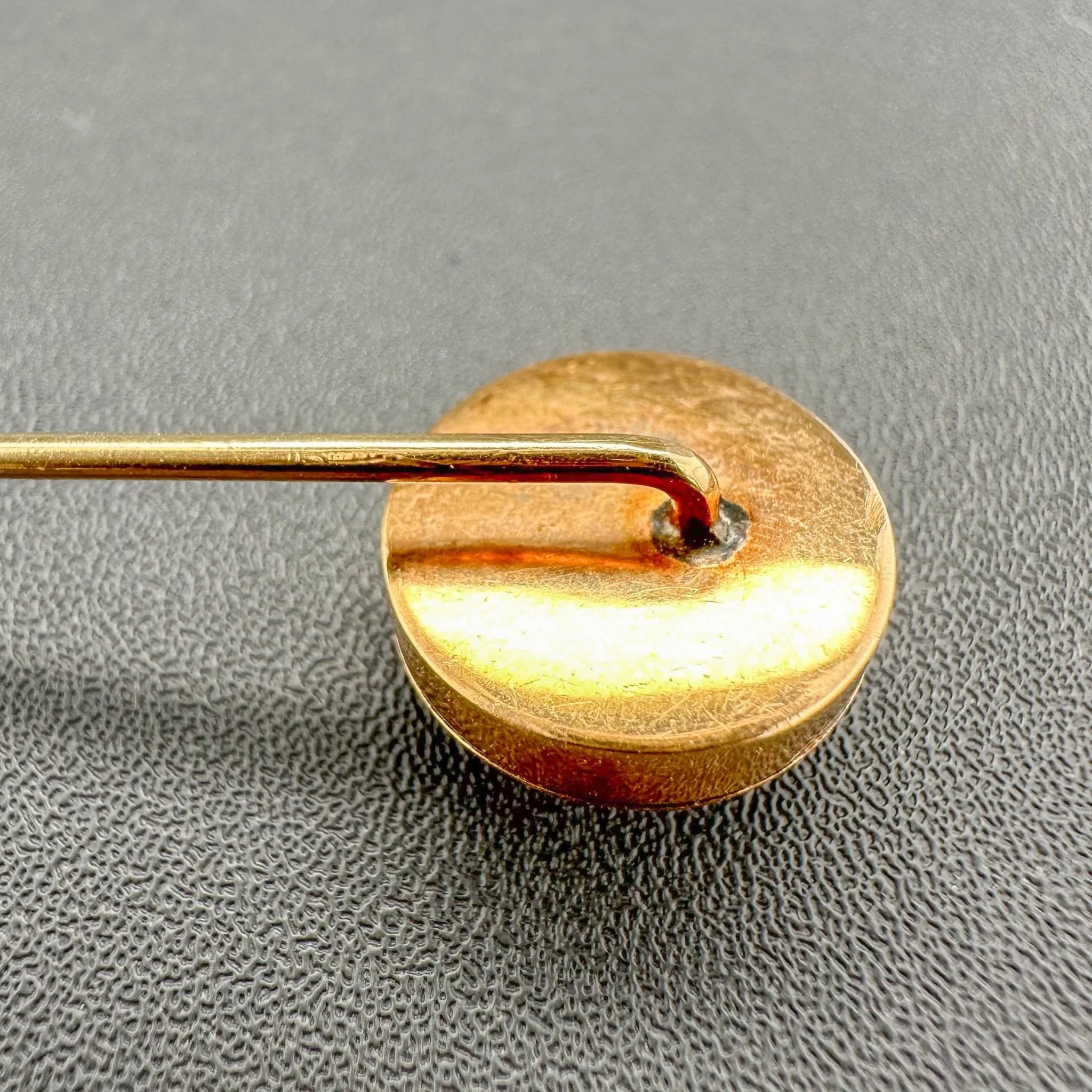 Estate 14K R Gold 3.61ct Rock Crystal Bulldog Stick Pin