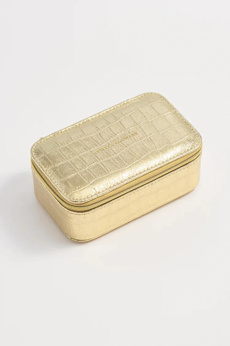 Estella Bartlett Mini Jewellery Box - Gold Croc