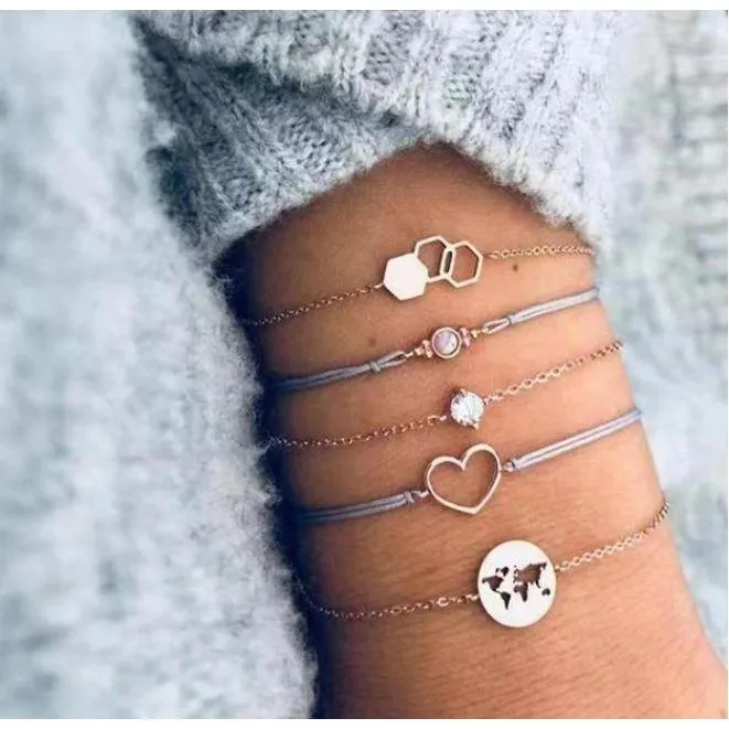 FREE   Shipping Women Multi-layers Colour Beads Sequins Set Bracelets
