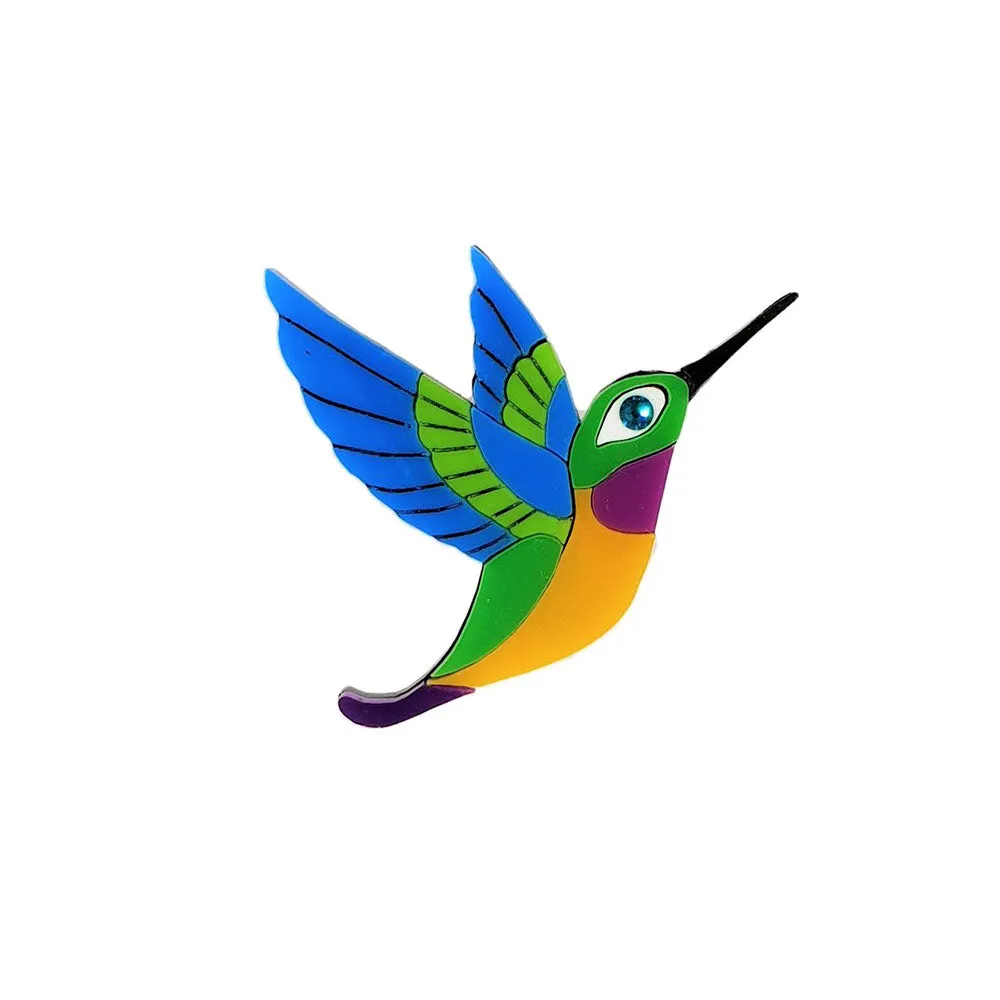 Garden Hummingbird Brooch by Cherryloco