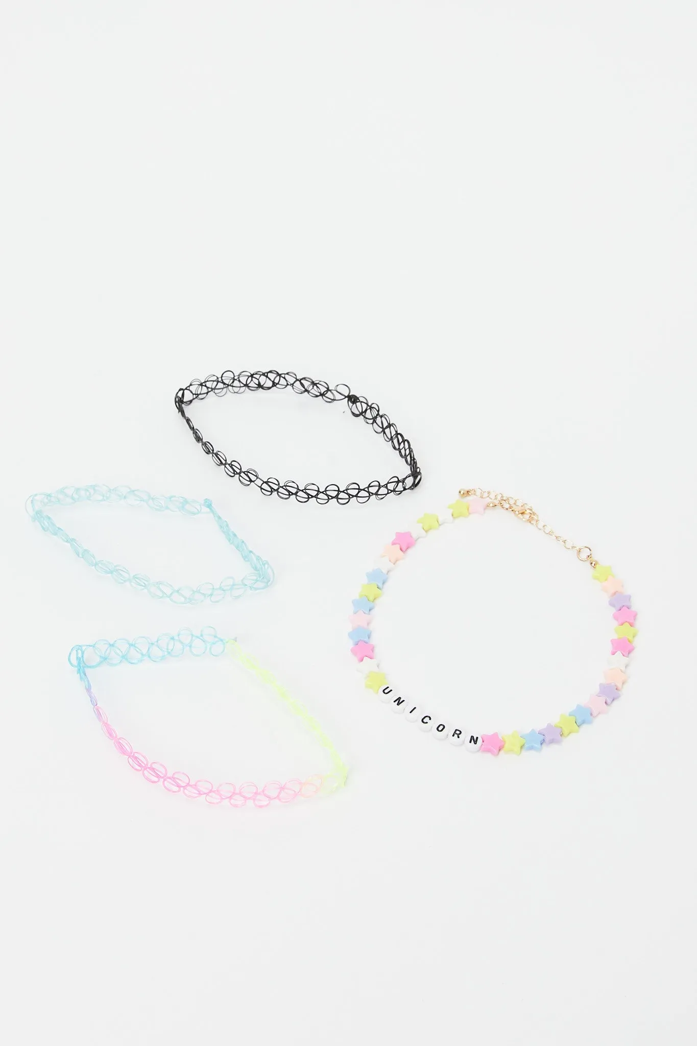 Girls Assorted Embellished Choker Set (4 Piece)