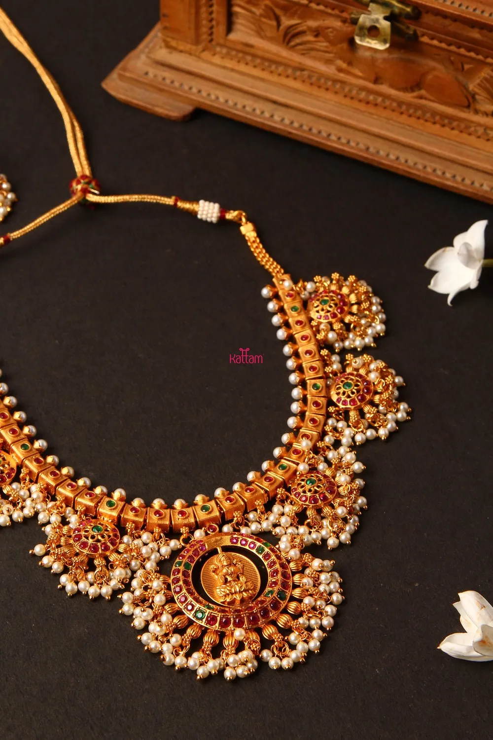 Goddess Lakshmi Guttapusalu Necklace Haram ( Sold  Separately)