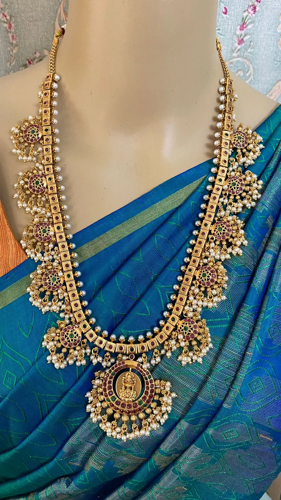 Goddess Lakshmi Guttapusalu Necklace Haram ( Sold  Separately)
