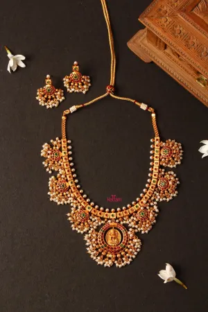 Goddess Lakshmi Guttapusalu Necklace Haram ( Sold  Separately)