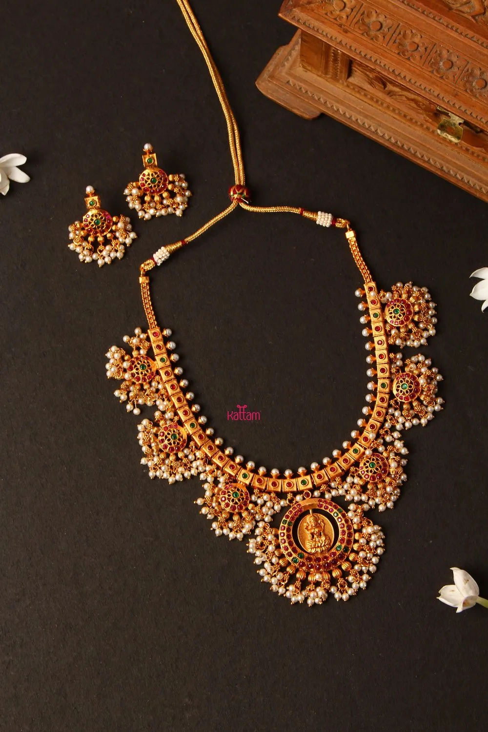 Goddess Lakshmi Guttapusalu Necklace Haram ( Sold  Separately)