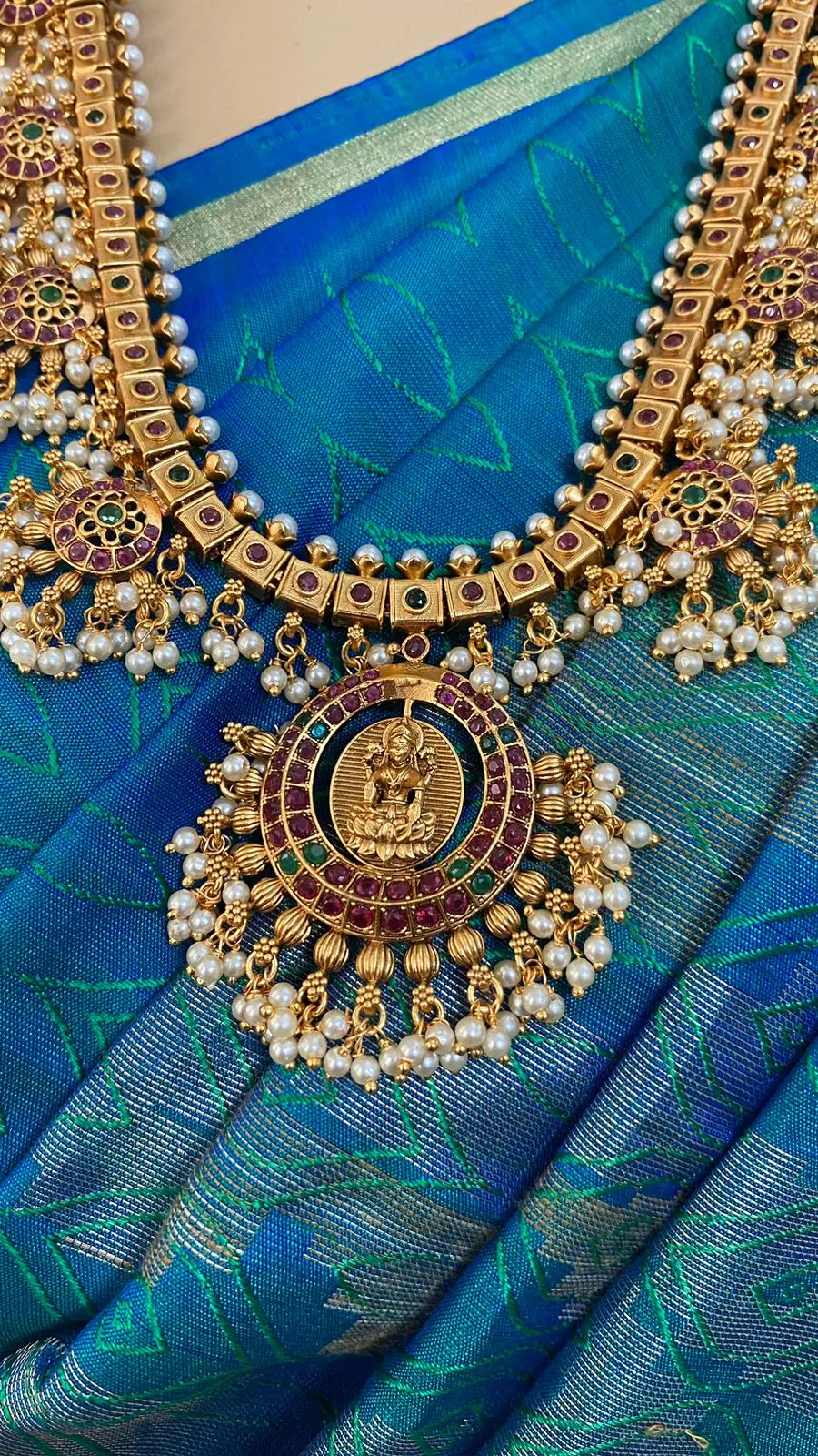 Goddess Lakshmi Guttapusalu Necklace Haram ( Sold  Separately)