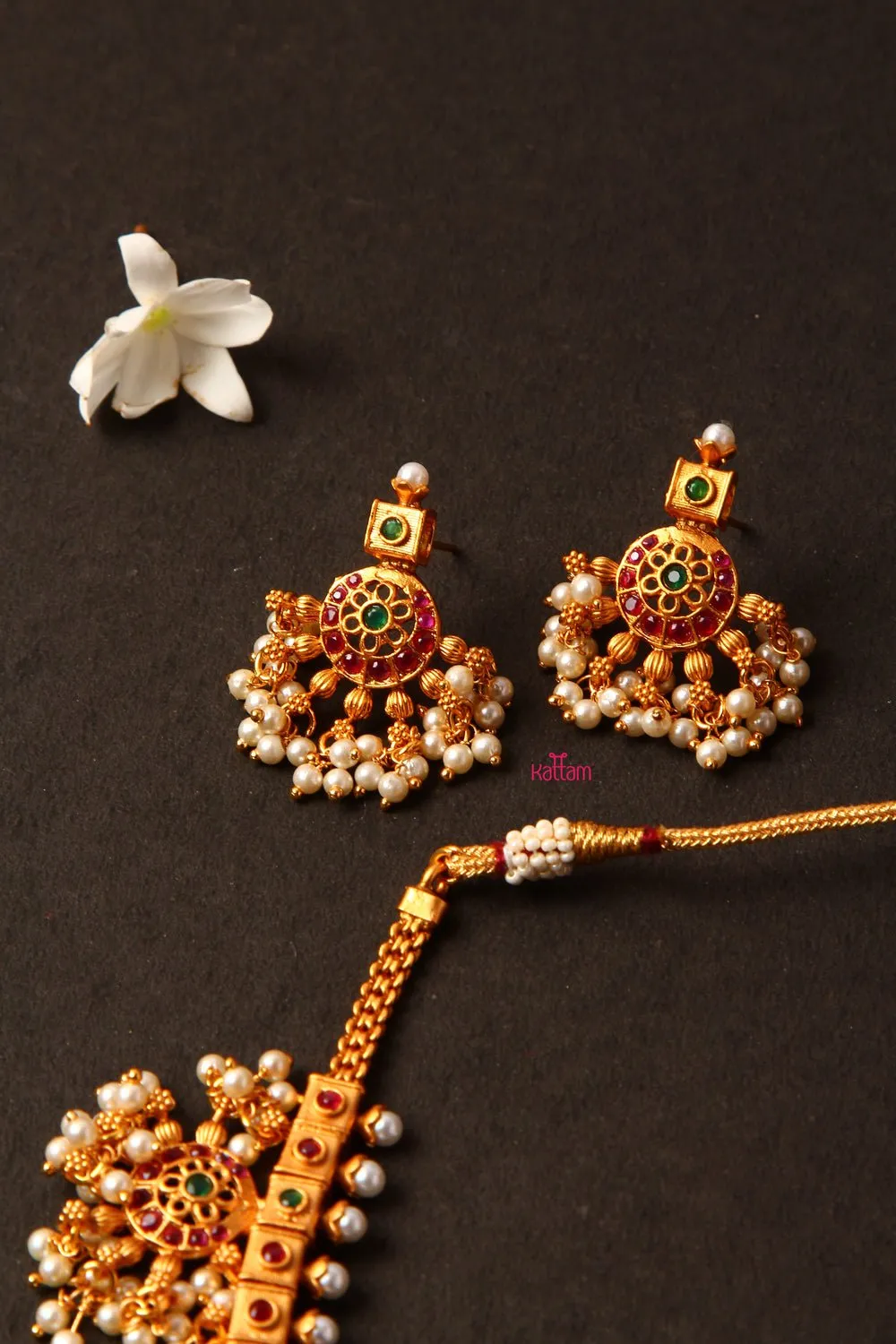 Goddess Lakshmi Guttapusalu Necklace Haram ( Sold  Separately)