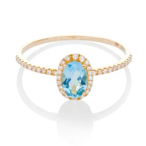 LAVISH DIAMOND RING, BLUE TOPAZ
