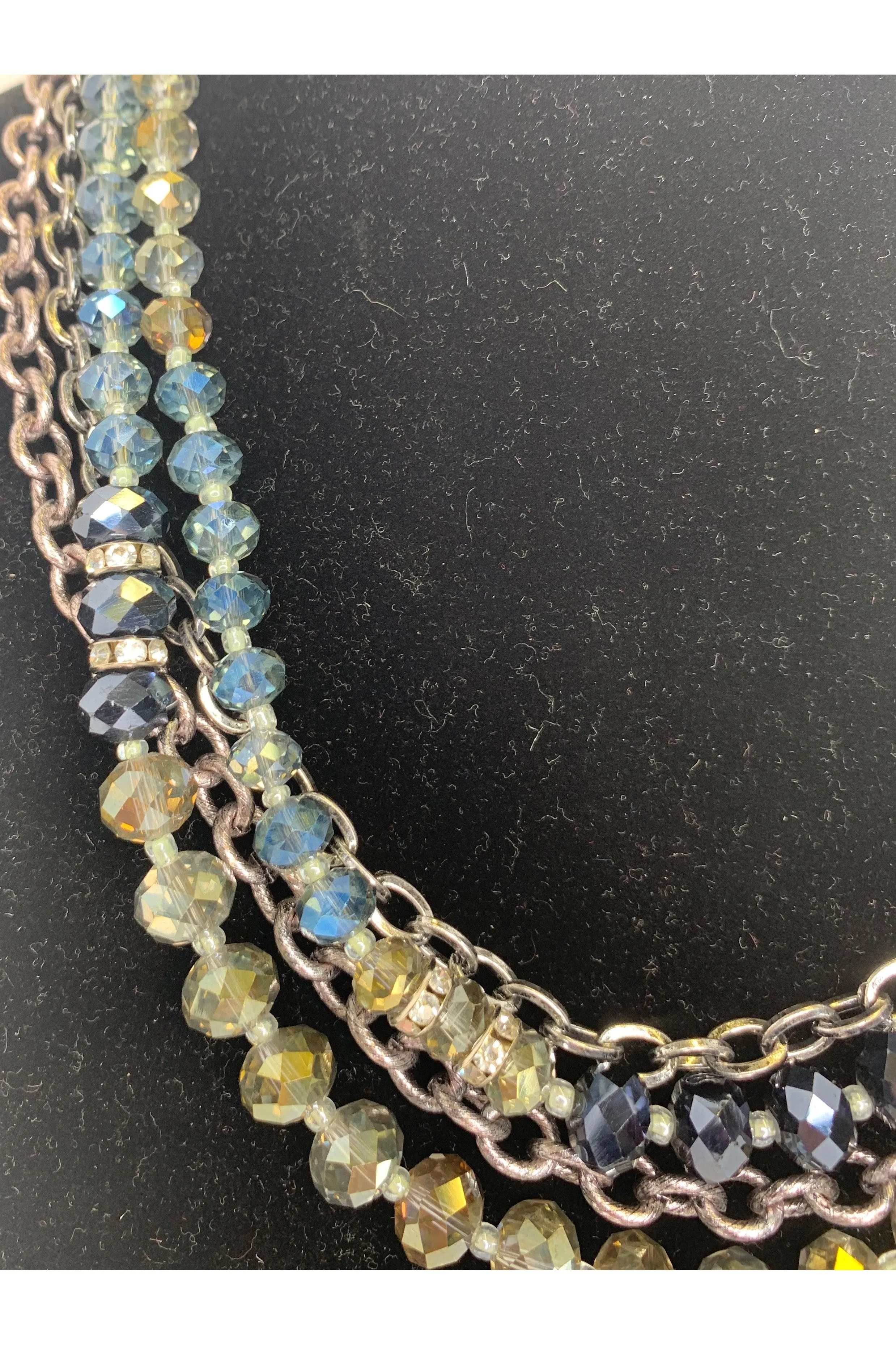 Lost And Found Four Strand Necklace With Crystal And Rhinestone Beads