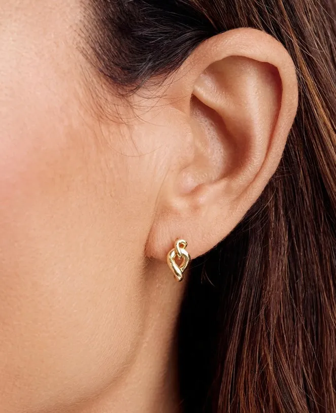 Lou Link Interlocking Earring Gold by Gorjana