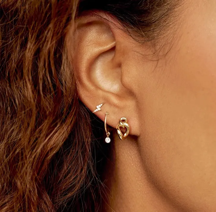 Lou Link Interlocking Earring Gold by Gorjana
