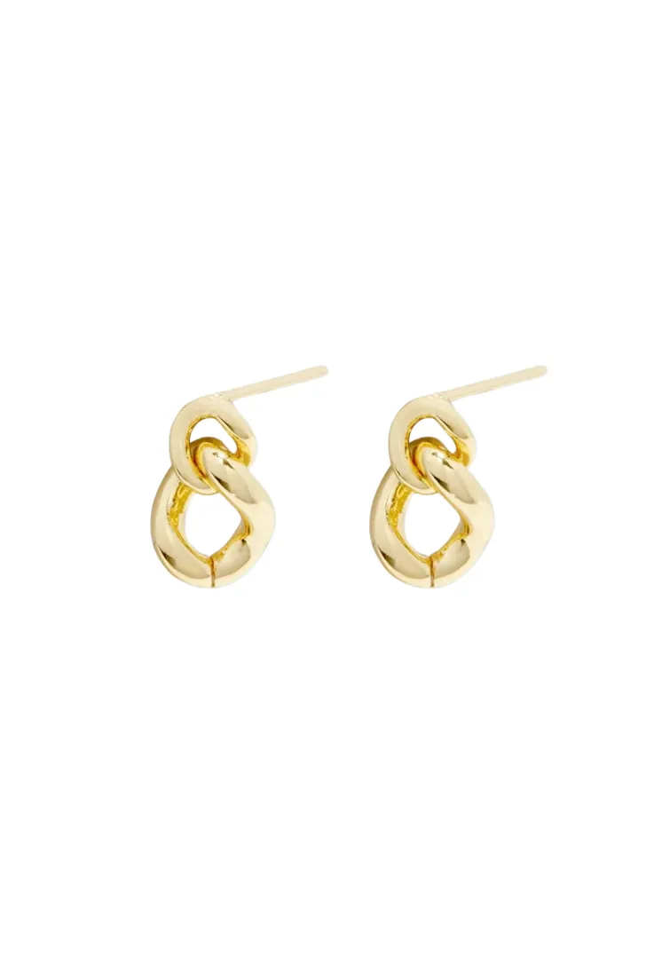 Lou Link Interlocking Earring Gold by Gorjana