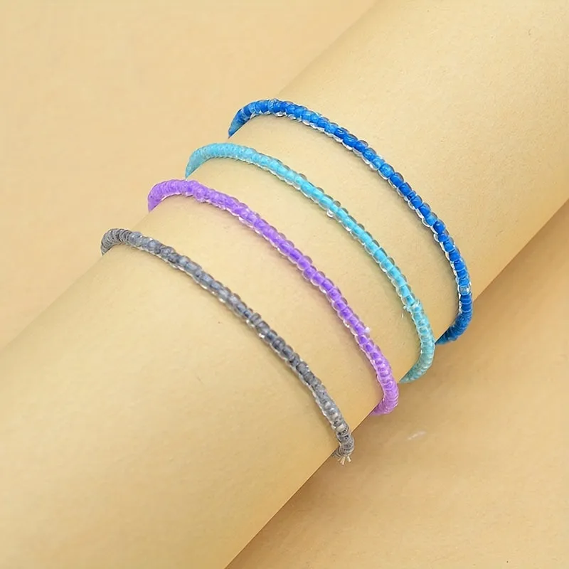 Luminous Beaded Anklet Set  Perfect Summer Beach Jewelry