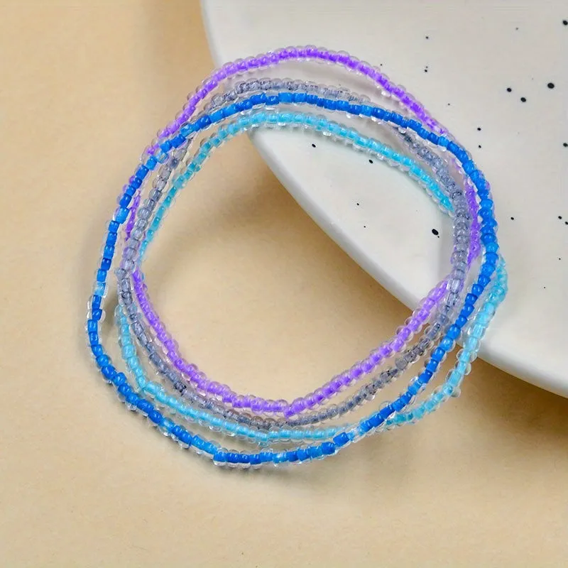 Luminous Beaded Anklet Set  Perfect Summer Beach Jewelry