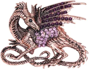 Medieval Dragon Crystal Rhinestone Animal Brooch pin decorative safety pins for clothing