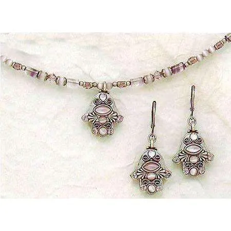 Michal Golan Soft Pink Hamsa Necklace