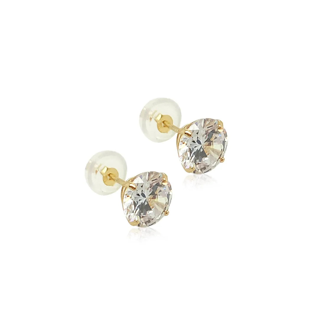 Nikki 4 Prong Round Push Back Studs (4mm)