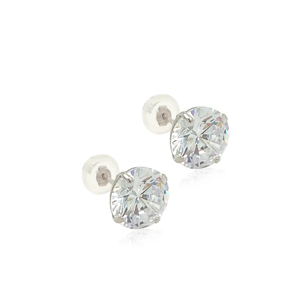 Nikki 4 Prong Round Push Back Studs (4mm)