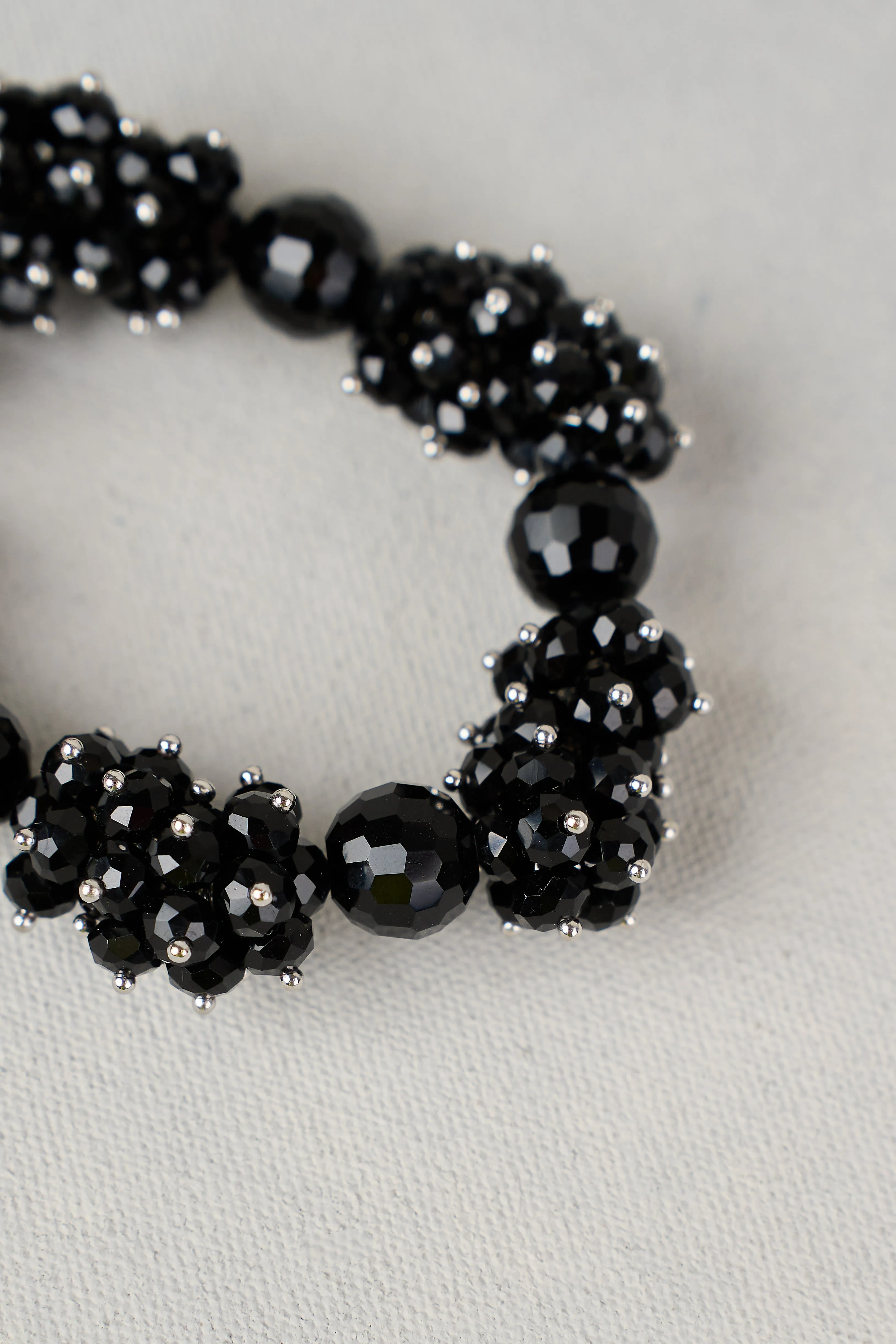 Noir Glass Bead Bracelet - Black