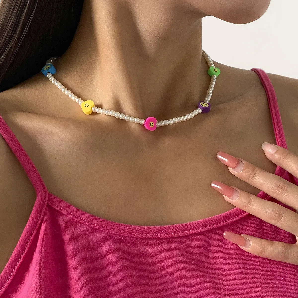 Pastoral Star Soft Clay Love Clavicle Chain