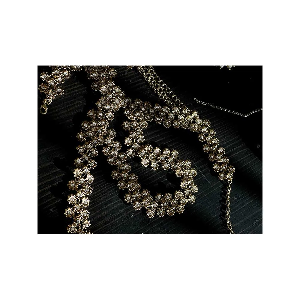 RAISHAA Floral and inlaid rhinestone Body ornament