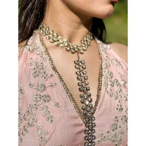 RAISHAA Floral and inlaid rhinestone Body ornament