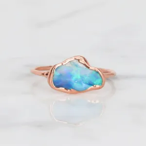 Raw Australian Opal Ring in Rose Gold