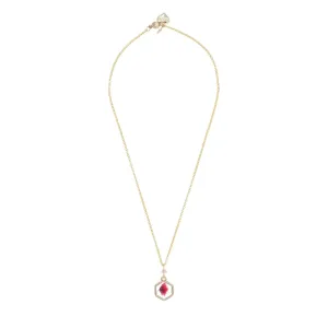 Rosie Fox Strawberry Quartz Gemstone Flower Chain Necklace