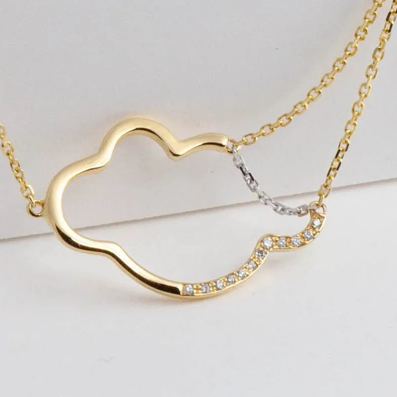 Silver linings traveling cloud diamond necklace
