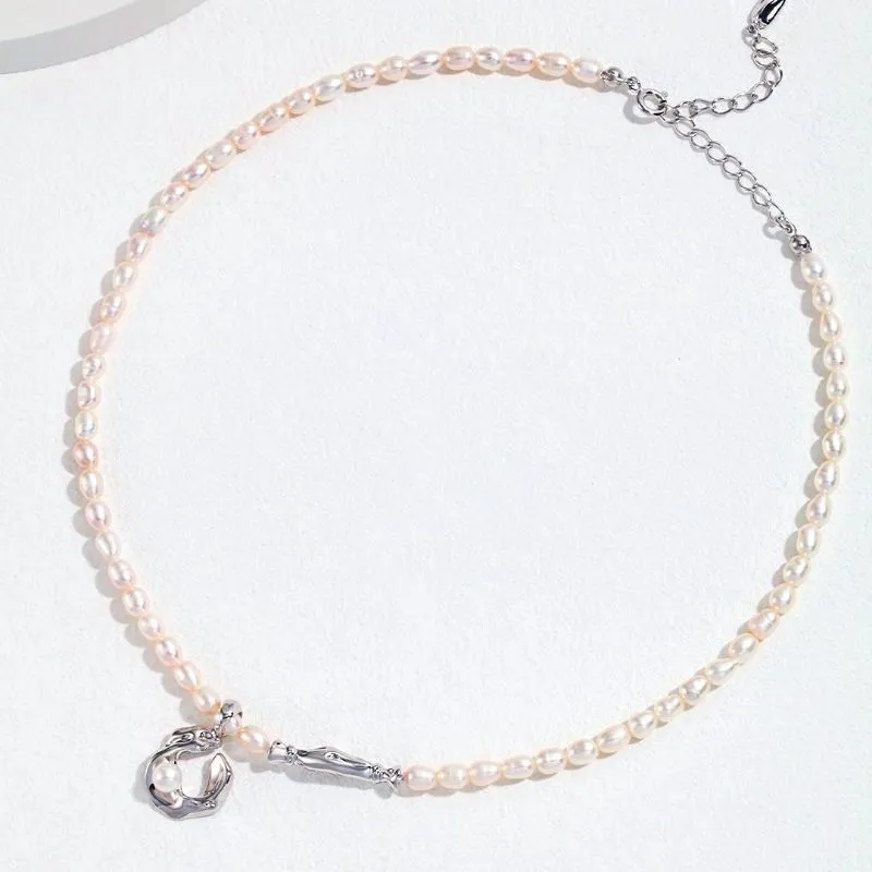 Soft Scarf Charm Freshwater Pearls Necklace-Gold Vermeil