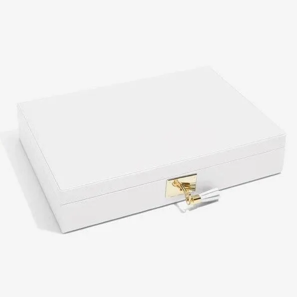 Stackers Orchid White Leather Jewellery Box Lidded 75441