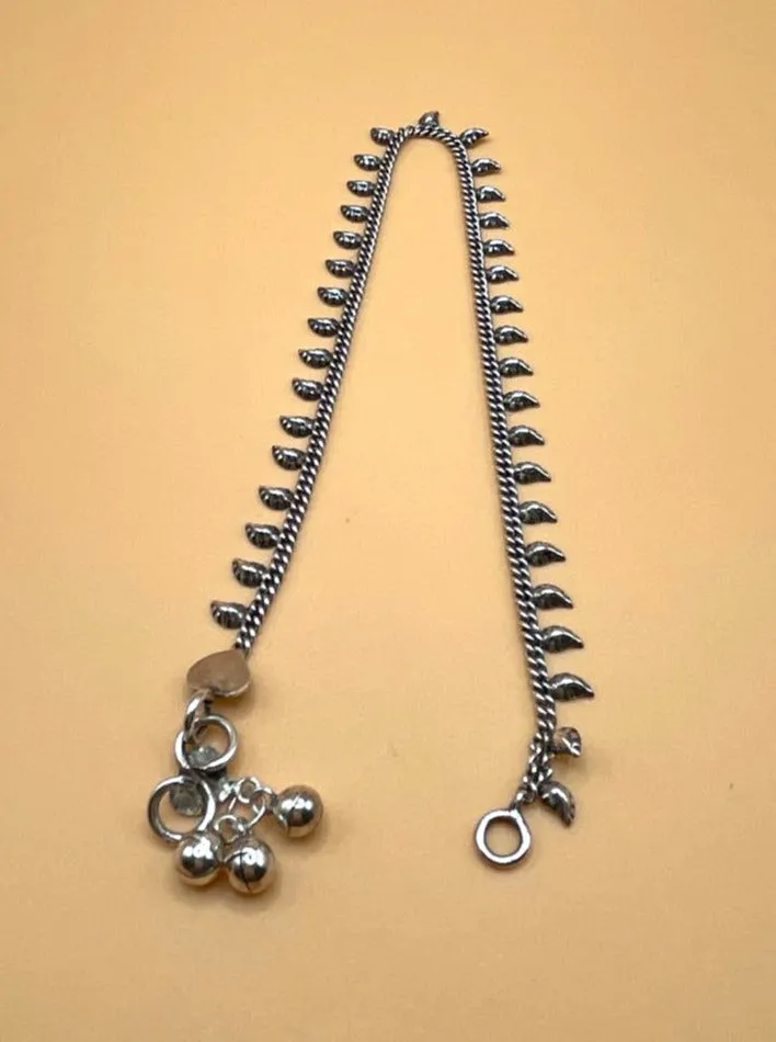 Sterling Silver Tibetan Leaf Anklets