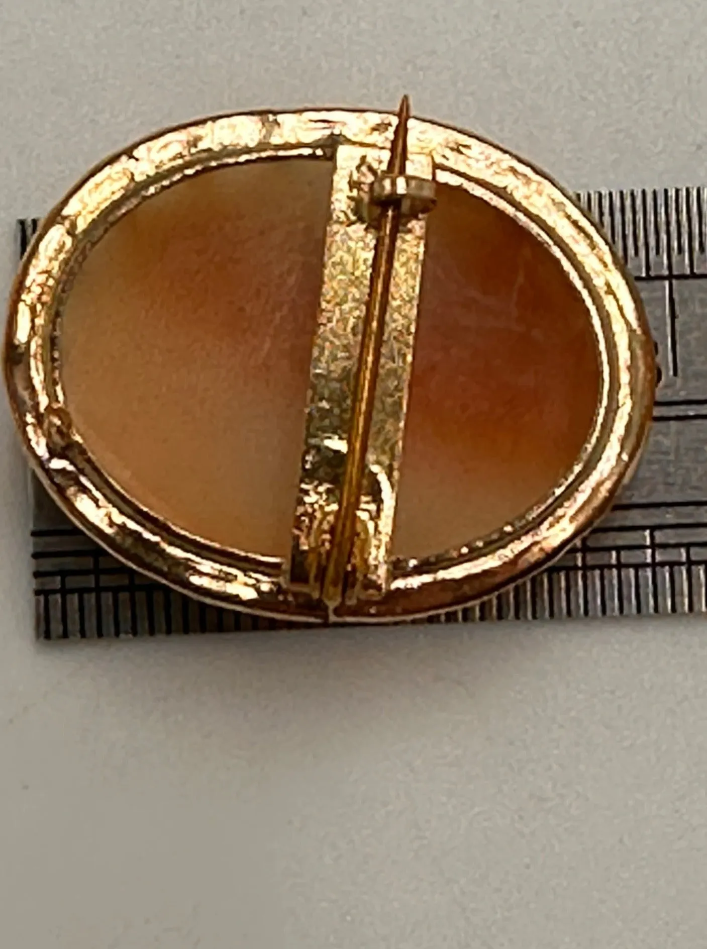 Timeless Gold-Tone Shell Cameo Brooch - Elegant Sustainability