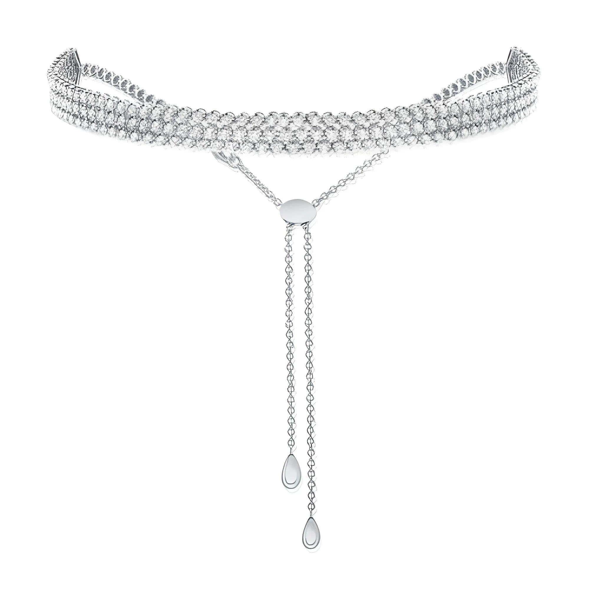 Triple Row Adjustable Bolo Diamond Tennis Choker