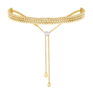 Triple Row Adjustable Bolo Diamond Tennis Choker