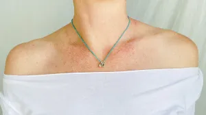 Turquoise Choker Necklace. Tiny Turquoise Heishi and Sterling Silver