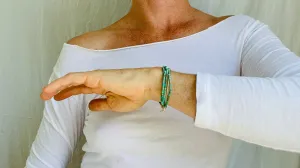 Turquoise Multi-Strand Bracelet. Tiny Turquoise Heishi and Sterling Silver