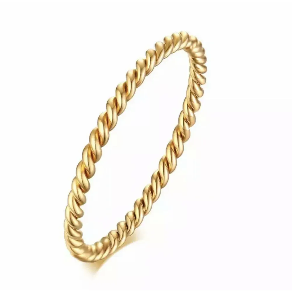Twisted Gold Stacking or Knuckle Ring