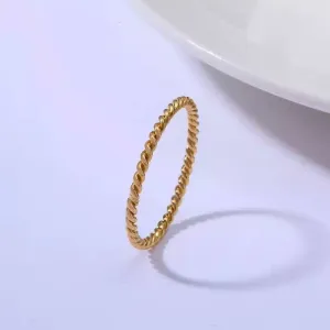 Twisted Gold Stacking or Knuckle Ring