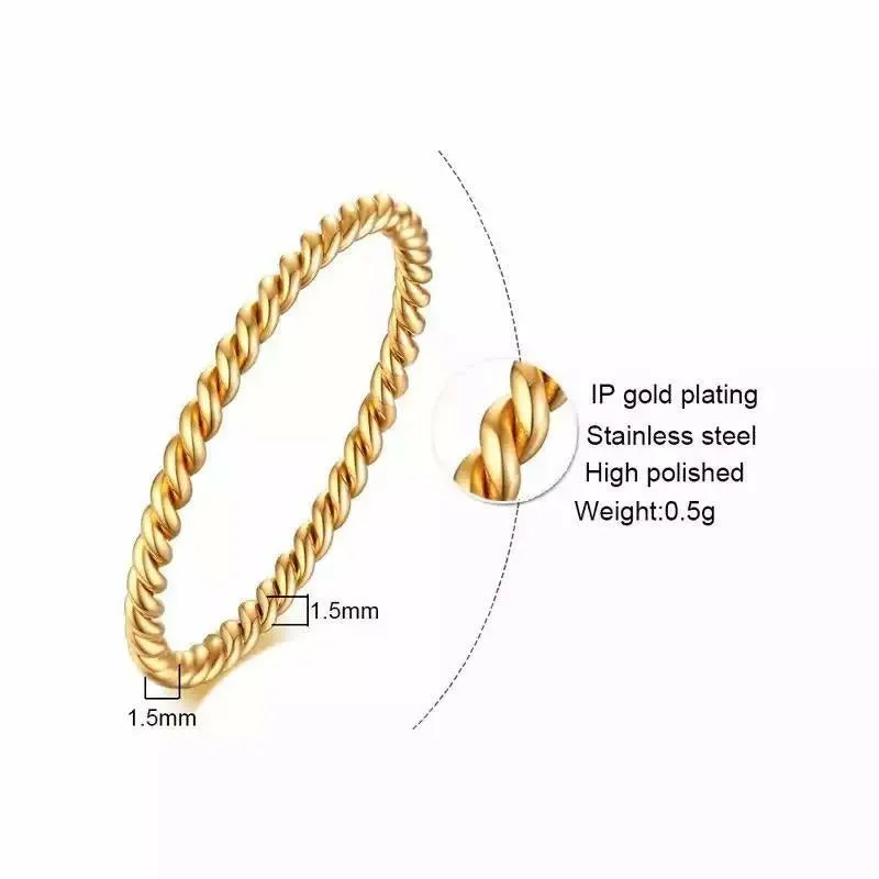 Twisted Gold Stacking or Knuckle Ring