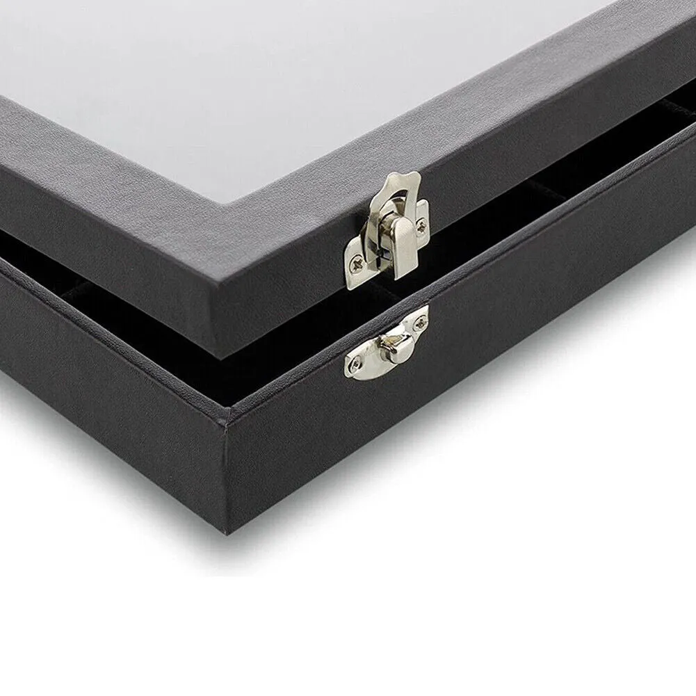 US 1-2 Pc 24-Grid Jewelry Display Tray with Velvet Lining Show Case High Quality
