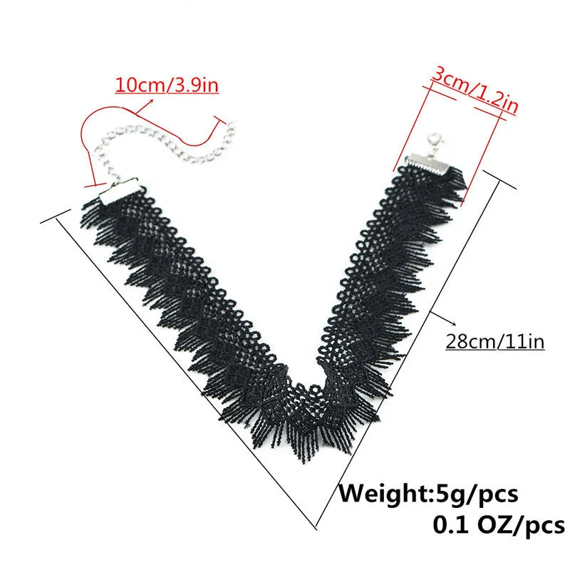 VenusFox Vintage Black&White Lace Choker