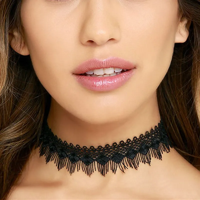 VenusFox Vintage Black&White Lace Choker