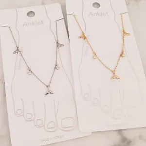 Whale Tale CZ Ocean Sealife Anklet