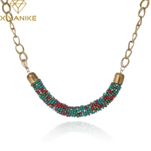 Wholesale Choker Vintage Jewerly Bead Necklaces & Pendants Fashion Colar Exaggerated Statement Necklace For Women N687