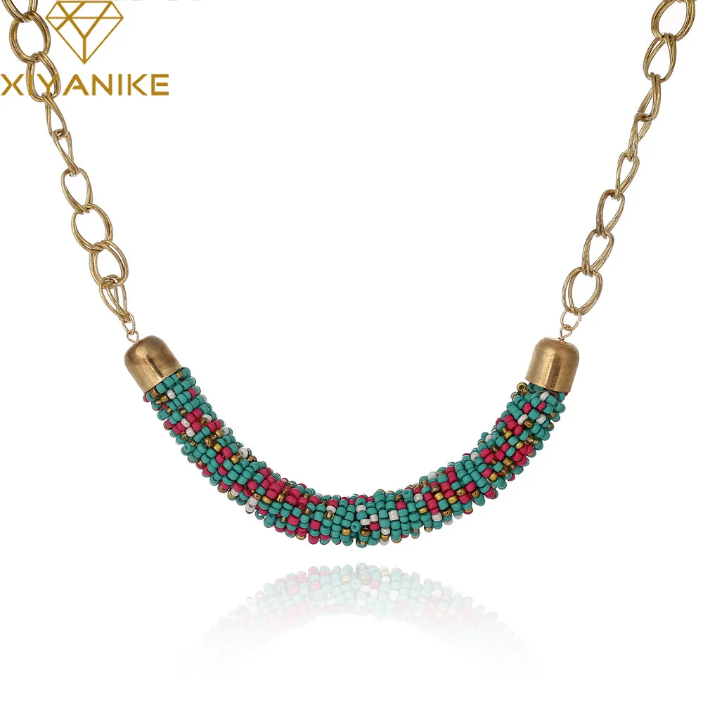 Wholesale Choker Vintage Jewerly Bead Necklaces & Pendants Fashion Colar Exaggerated Statement Necklace For Women N687