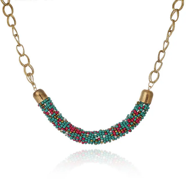 Wholesale Choker Vintage Jewerly Bead Necklaces & Pendants Fashion Colar Exaggerated Statement Necklace For Women N687
